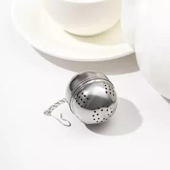 Ситечко для чая Доляна «Овальчик», 43,5 см, нержавеющая сталь, цвет серебристый