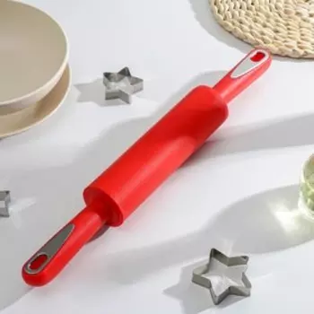 Скалка Доляна «Каппадокия», 435 см, рабочая часть 19.5 см, красная