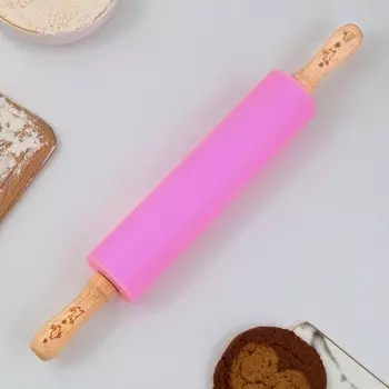 Скалка «Зайки», 314 см, силикон, дерево