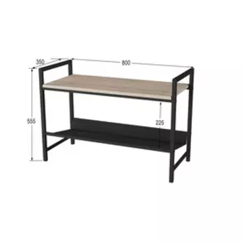 Скамья для прихожей «Хигс», 800 350 555 мм, МДФ, цвет дуб санремо / чёрный