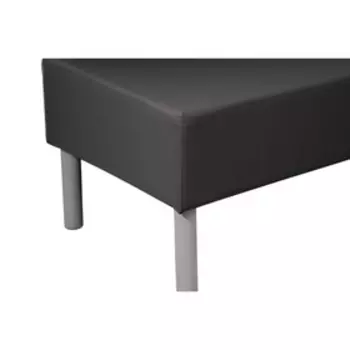 Скамья Гретта со спинкой 1200х590хН450 Черная Экокожа