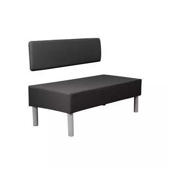 Скамья Гретта со спинкой 1200х590хН450 Черная Экокожа