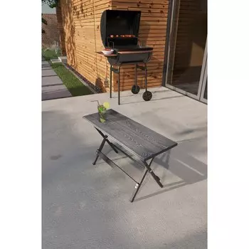 Скамья складная «Лаундж», 800302450 мм, цвет ДПК серый / каркас металл чёрный матовый