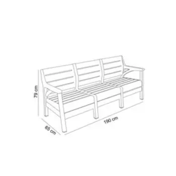 Скамейка "Барселона" 190*65*80см, цвет серый