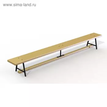 Скамейка гимнастическая деревянная 2,5 м, металлические ножки