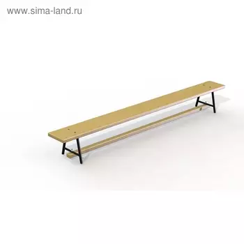 Скамейка гимнастическая деревянная 2 м, металлические ножки