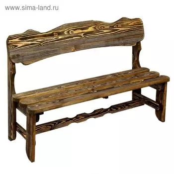 Скамейка к набору "Разбойник" фигурная, состаренная, натуральная сосна, 120см