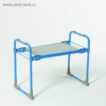 Скамейка-перевёртыш садовая 56х30х42,5 см, голубая, макс.нагрузка 100 кг, с мягким сиденьем