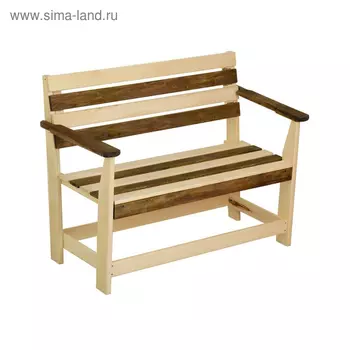 Скамейка с подлокотником "Зебра", нераскладная, наличник, 160х55х90см
