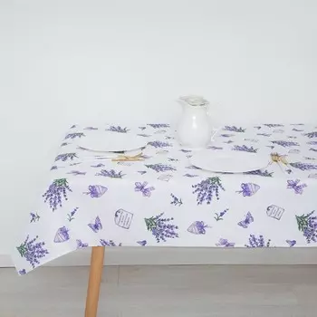 Скатерть 110х150 см "Сиреневая дымка (мини)", рогожка, хл 100%