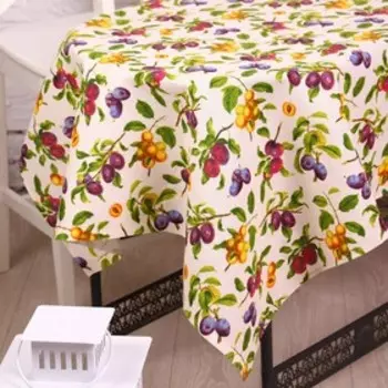 Скатерть 150х150 см Слива, хл 100%, рогожка