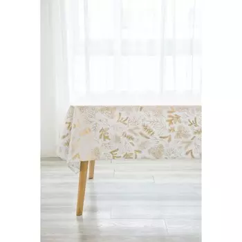 Скатерть Arya Home Poinsettia, размер 160x220 см, цвет белый, золотистый