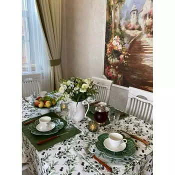 Скатерть Black olives, размер 110х140 см, цвет зеленый
