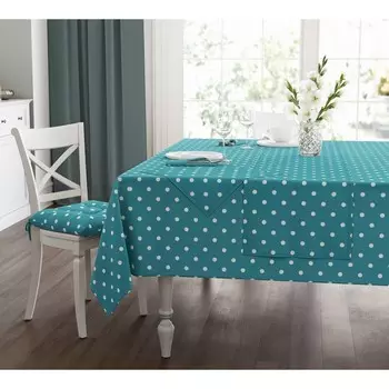 Скатерть Blue polka dot, размер 140х180 см, цвет синий
