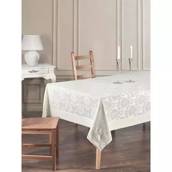 Скатерть Damask cotton, размер 160x300 см, цвет белый