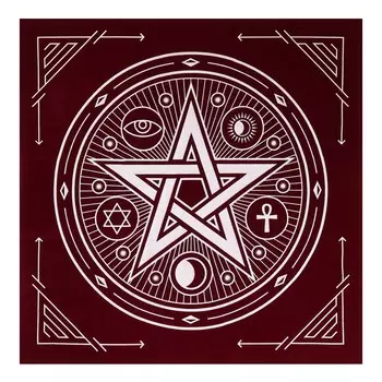 Скатерть для гадания бархатная «Пентаграмма», 50х50 см, бордовая, 16+