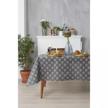 Скатерть Доляна 145х145см, Лиственный лес, 100%пэ, рогожка 200 гр/м