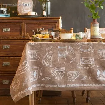 Скатерть «Доляна» Cup of tea, 220144 см, 100% хлопок, 164 г/м