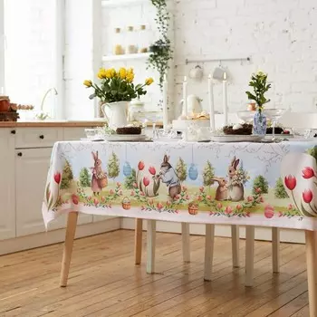 Скатерть Доляна Easter garden, 145215 +/- 3 см, 100% п/э