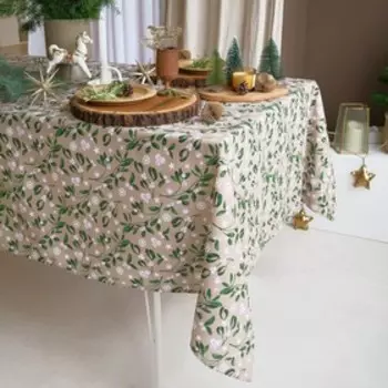 Скатерть новогодняя Доляна Frosty berries 149х220+/- 3см, 100% хл, рогожка 164 г/м2