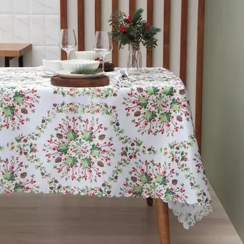 Скатерть Доляна «Хвойный узор» 110145 см, 100% п/э