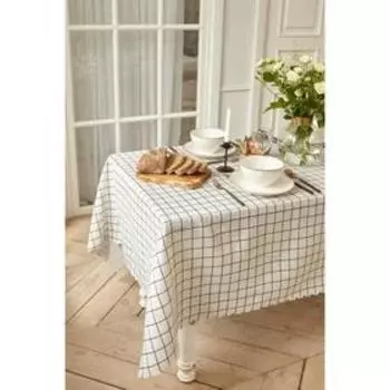Скатерть «Доляна. Клетка», 145200±3 см,100% п/э, рогожка 130 г/м