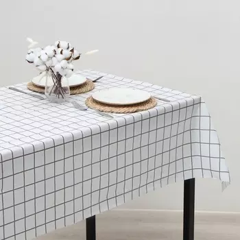 Скатерть «Доляна. Клетка», белая, 152228 см