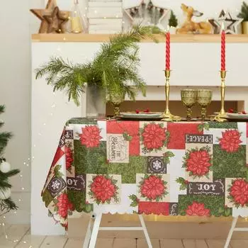 Скатерть Доляна Love 145220 см, 100% п/э