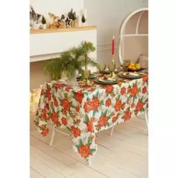 Скатерть новогодняя Доляна "Праздник зимы" 145*260 см, 100% п/э