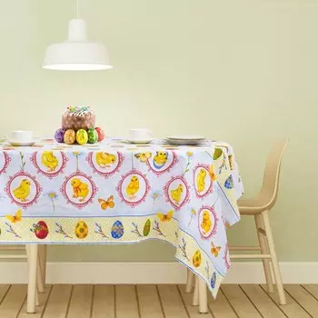Скатерть «Доляна. Пасха», 180144 см, 100 % хлопок, рогожка, 164 г/м
