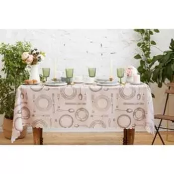 Скатерть Доляна «Приданое» 150*260 +/- 2 см, 100% п/э