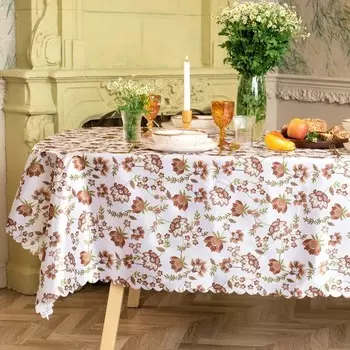 Скатерть «Доляна» Red flowers 145220 см, 100% п/э