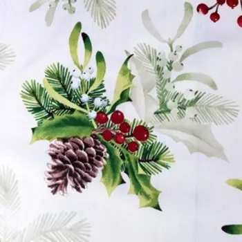 Скатерть новогодняя Доляна "Шишкин лес" 145*300 см, 100% п/э