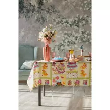 Скатерть Доляна «Светлая Пасха», 145144 см, 100% хлопок, рогожка 164 г/м