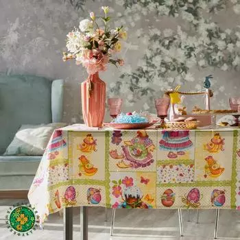 Скатерть Доляна «Светлая Пасха», 220144 см, 100 % хлопок, рогожка, 164 г/м