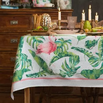 Скатерть «Доляна» Tropical kitchen, 180144 см, 100% хлопок, 164 г/м