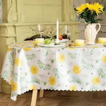 Скатерть «Доляна» Уellow flowers, 145220 см, 100% п/э