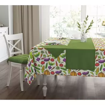 Скатерть Harvest, размер 140х180 см, цвет зеленый