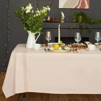 Скатерть Этель 110165 см, цвет пудровый с золотой нитью, 100% хлопок, 163 г/м