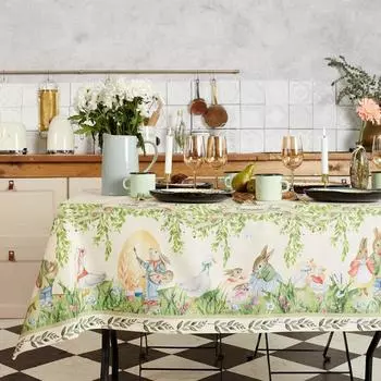 Скатерть «Этель. Акварельные зайцы», 110147 см, 100% хлопок, саржа 190 г/м