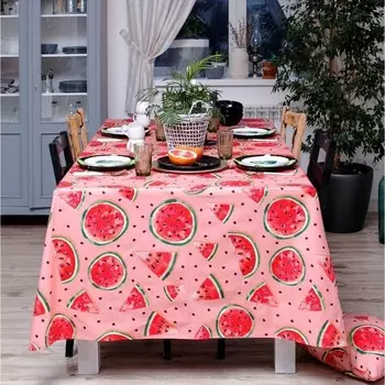 Скатерть Этель "Арбузы", 150*220 см, репс,пл.130 г/м, 100% хлопок