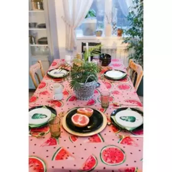 Скатерть Этель «Арбузы», 150280 см, репс, пл. 130 г/м, 100% хлопок