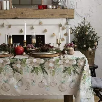 Скатерть новогодняя "Этель" Beautiful Сhristmas 149х180см с ГМВО, 100%хл, 190г/м2