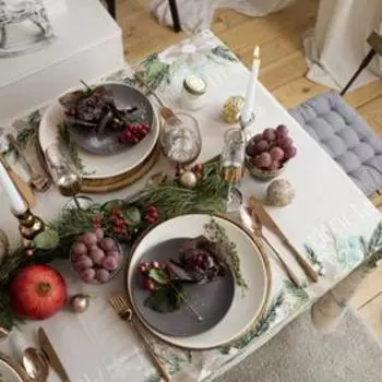 Скатерть новогодняя "Этель" Beautiful Сhristmas 149х220см с ГМВО, 100%хл, 190г/м2