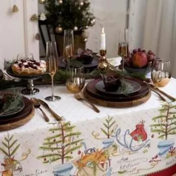 Скатерть Этель "Catmas" 149х110 см с ГМВО, 100% хлопок, 190г/м2