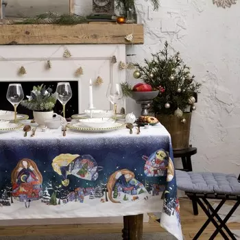 Скатерть "Этель" Christmas night 149х220см с ГМВО, 100%хл, 190г/м2