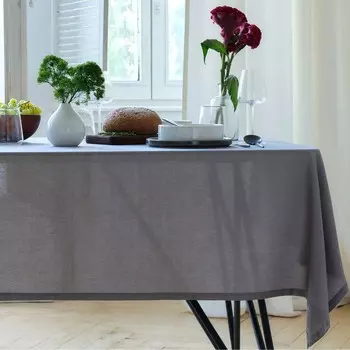 Скатерть «Этель» ECO, серая, 136300 см, 70% хлопок, 30% лён, 190 г/м