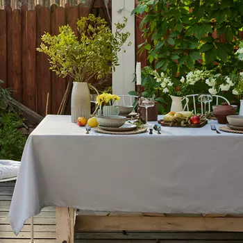 Скатерть «Этель» Home, 146220 см, светло-серая, 100% хлопок, саржа 190 г/м