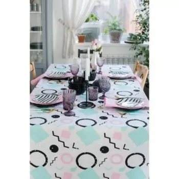 Скатерть Этель «Квадраты», 150×280 см, репс, пл. 130 г/м², 100% хлопок