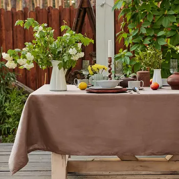 Скатерть Этель Linen collection brown 145х110см, 100%лён 265 г/м2